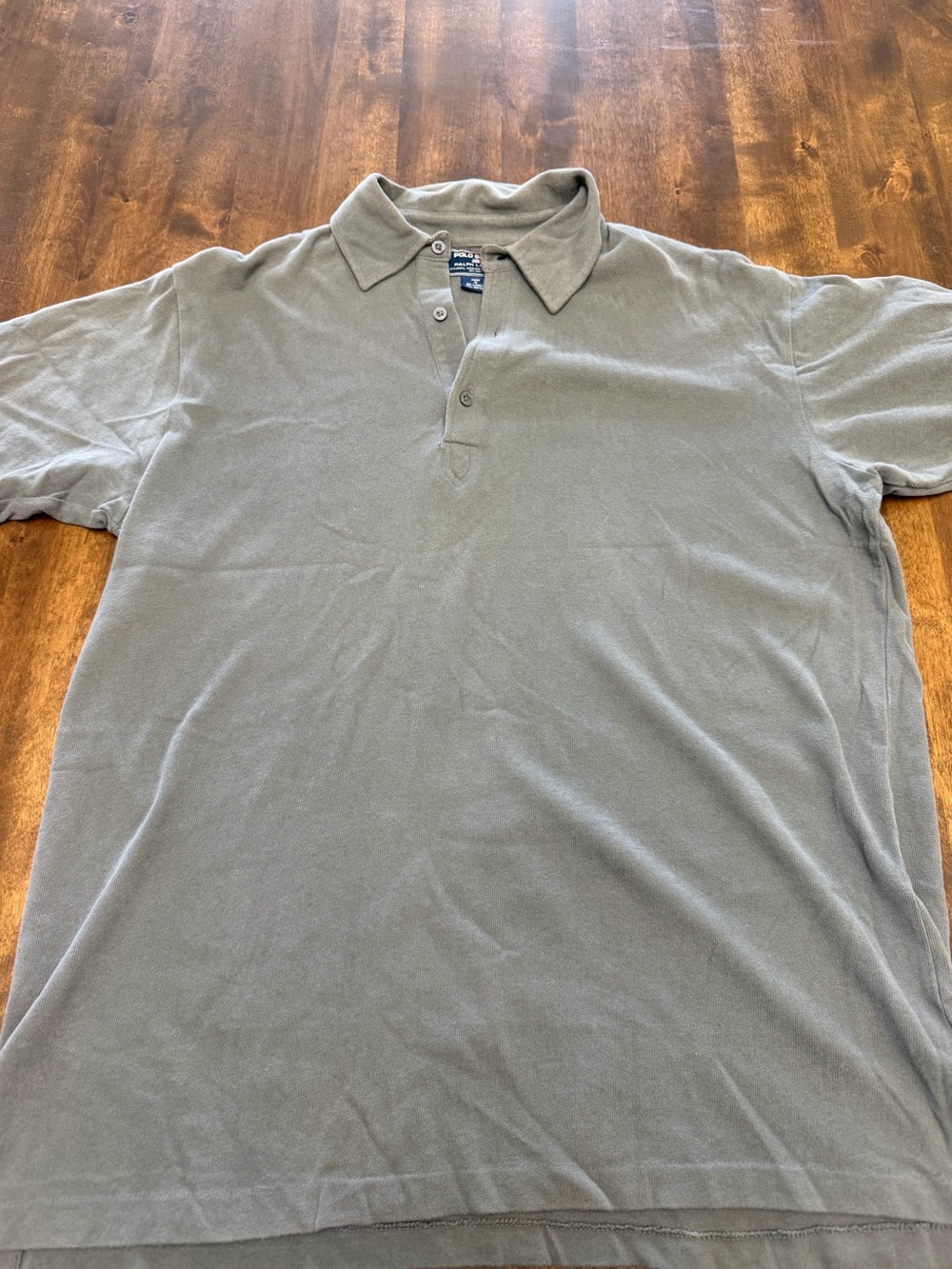 Vintage 90s Men Polo Sport Ralph Lauren Gray Cotton Polo Shirt Large